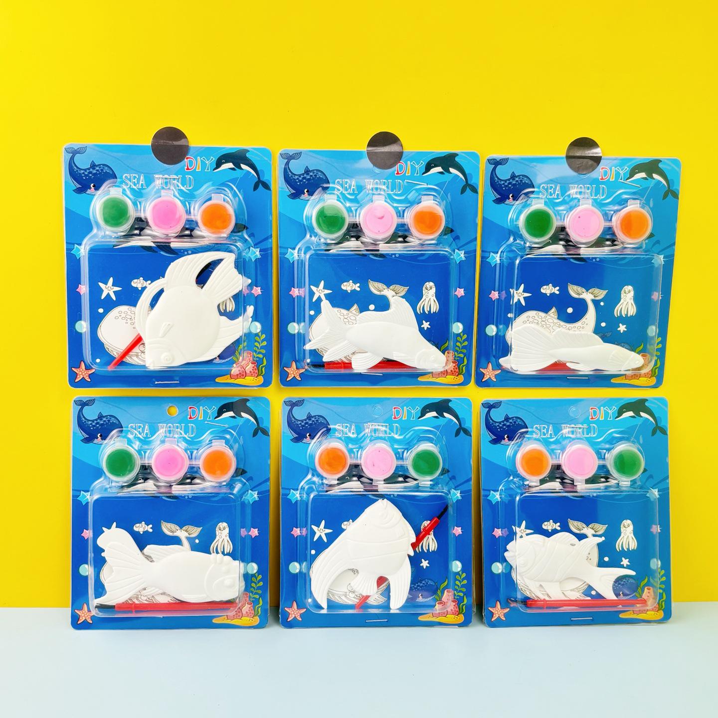 Children s DIY Ocean Animal 3D Coloring Toy Set 7716 Painted Doll