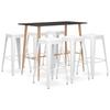 Day and Night - Day and Night High Table and Bar Stools 7 Pieces Black and White