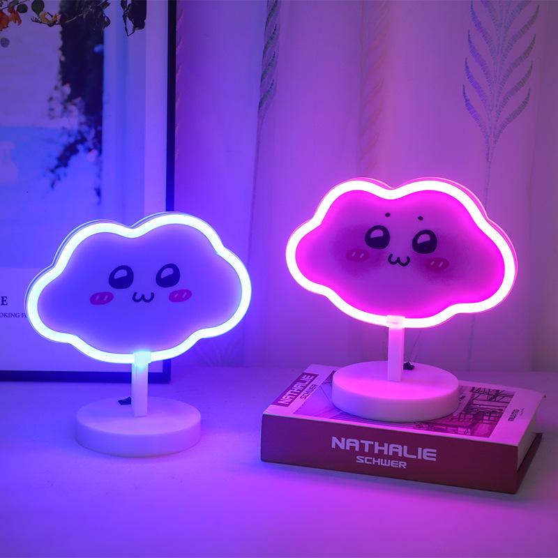 LED Cloud & Star Neon Night Light – Cute Decorative Atmosphere Lamp