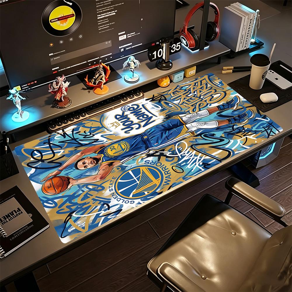 Golden State Curry Game Day Customizable Name Mouse Pad Gaming Laptop Mouse Pad Computer Desk Keyboard Mat Non-Slip Rubber Bottom