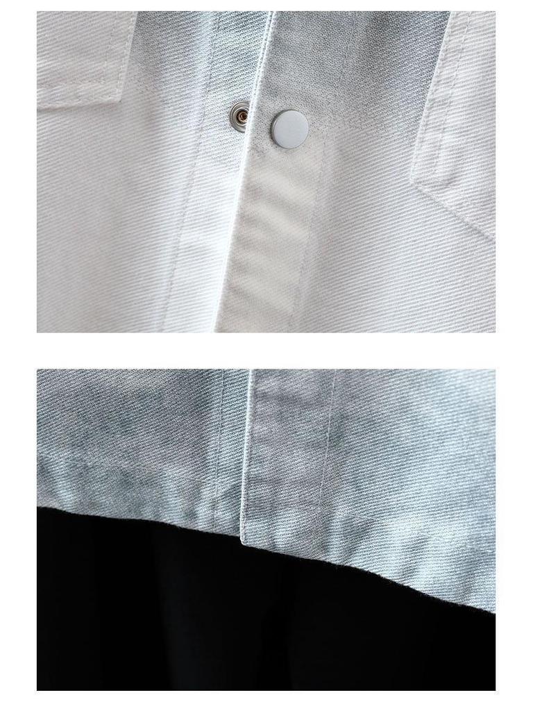 Men's Gradient Denim Jacket - Stylish Spring/Autumn College Style