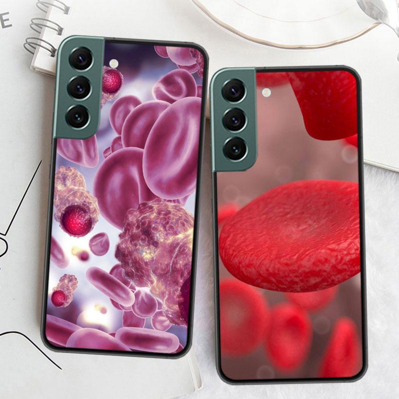 Blood Platelets Under Microscope Phone Case For Samsung Galaxy S22 S25 Ultra S21 S10 Plus S26 Edge S20 S23 S24 FE Cover Sili