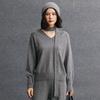 2025 Autumn/Winter Ladies V-Neck Cashmere Ribbed Sweater