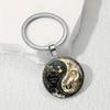 Yin Yang Dragon Keychain - Fashion Alloy Pendant, Black And White Dragon Design, Perfect For Bags, Backpacks And Unique Gifts