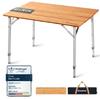 KingCamp Folding Camping Outdoor Height Bamboo Roll Natural Moso Dining High Load with Storage Table, Table, Table, Adjustable, Table, Bamboo, Table,