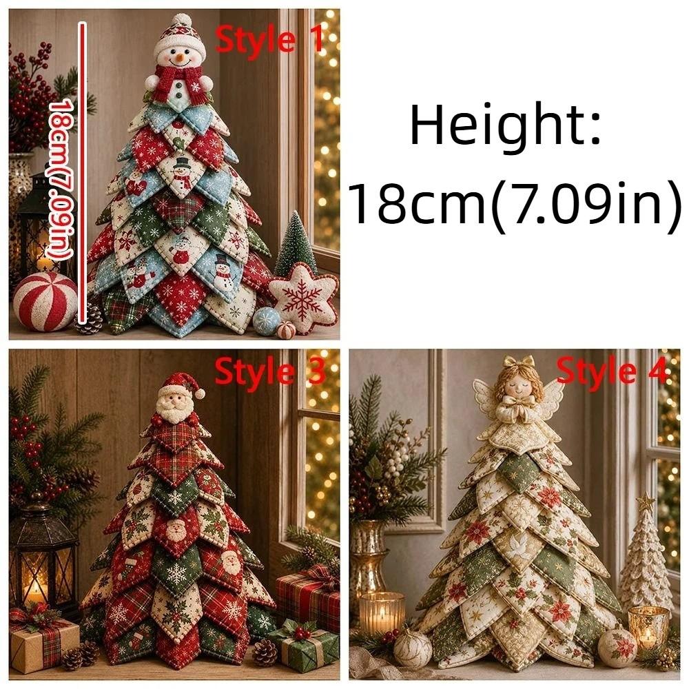 Vintage Stil DIY gesteppter Weihnachtsbaum Bausatz Handarbeit Anfängerfreundlich 3D Tisch-Weihnachts-Nähset Weihnachtsmann Mädchen