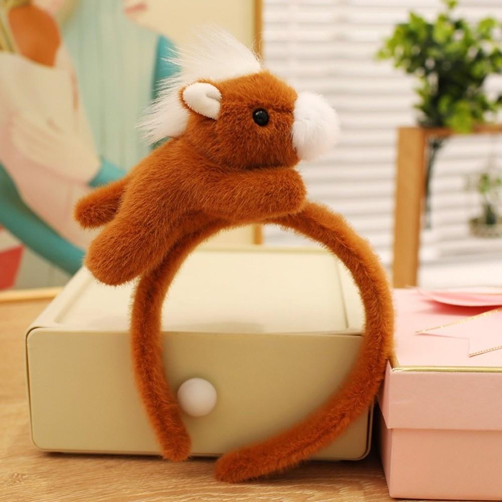 Pony Horse Hair Hoop Mascot New Year Headpiece 2026 New Year Headband  Masquerade Party