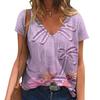 2023 Summer Beach Print Women T Shirt Tops Short Sleeve V-Neck Casual Tshirts Loose Streetwear Tees Women Clothing Blusas 25699