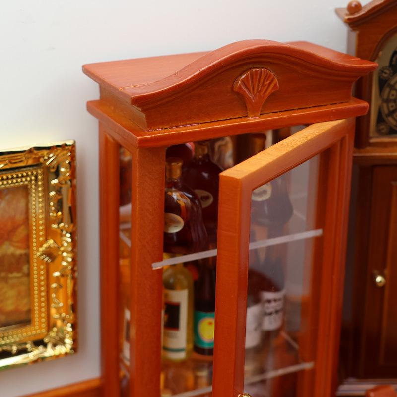 1:12 Păpușă Simulare Dulap de Lemn de Afișare Model Dulap Miniatură Casă de Păpuși Mobilier Decor Jucărie Casă de Păpuși