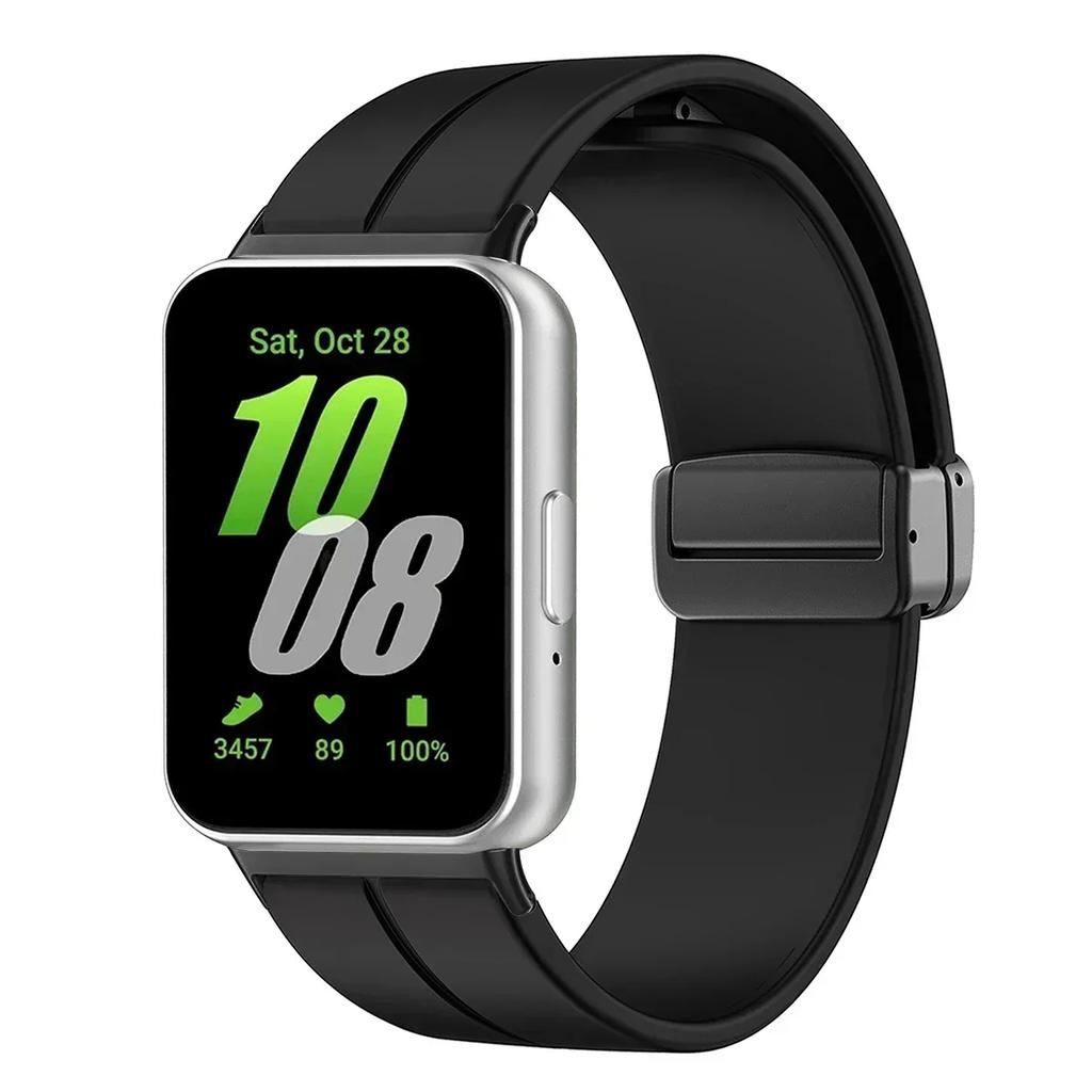 Cinturino in Silicone per Samsung Galaxy Fit3 Cinturino per Orologio Fibbia Magnetica Braccialetto Sostituzione Correa