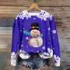 Women's Fashion Christmas Printed Long Sleeve Loose Round Neck Sweatshirt Top
