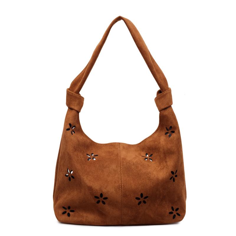 

Новая женская сумка-тоут Осень-Зима 2025 из искусственной замши, сумка через плечо, на плечо, дамская сумочка, вместительная стильная сумочка для повседневной работы коричневый