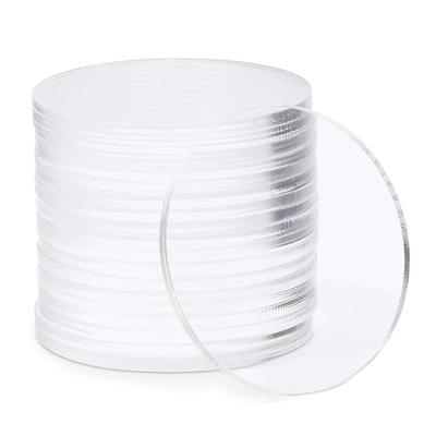 10/20pcs Round Clear Acrylic Sheet Transparent Plexi Plate/Glass Cake Topper Design Blank Acrylic Discs Cake Decoration Tools
