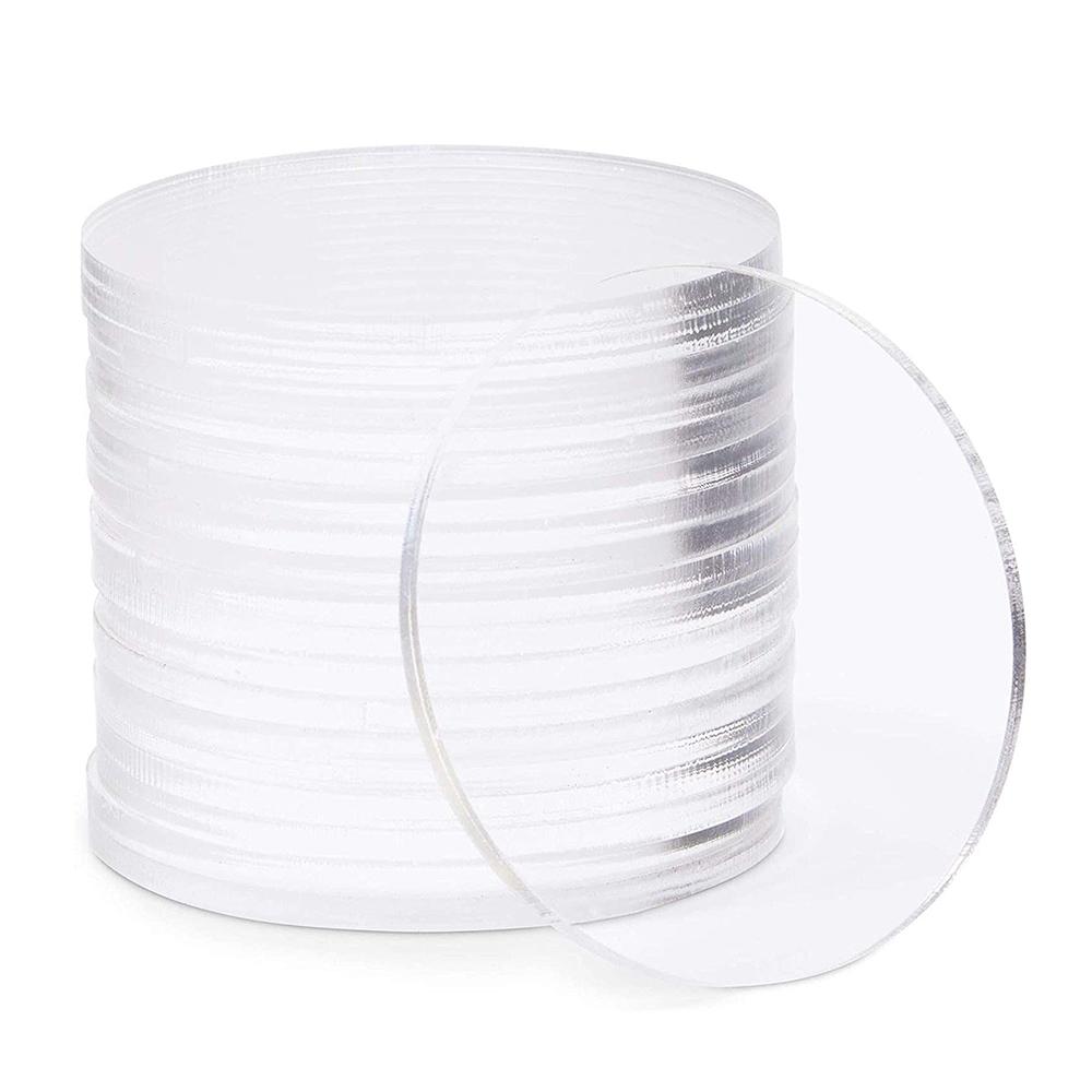 10/20 stk Runde Klare Akrylplater Gjennomsiktig Plexiplate/Glass Kakedekorasjon Design Blank Akrylskiver Kakedekorasjonsverktøy