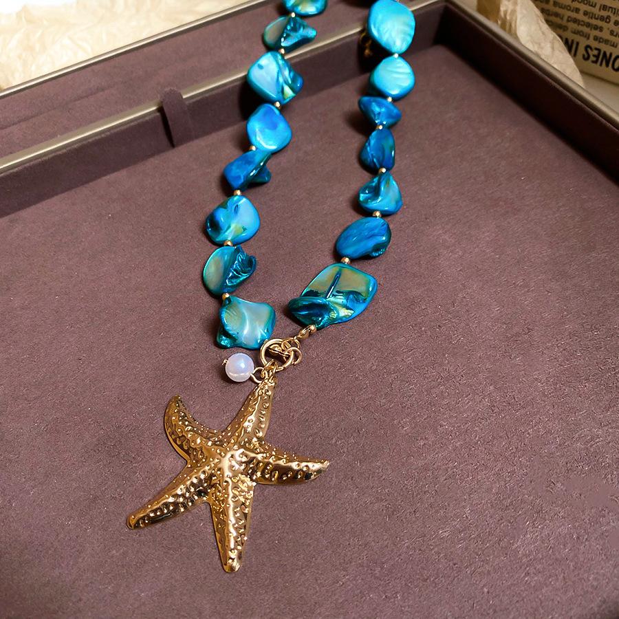 Seaside Vacation Wind Starfish Ocean Series Silver Needle Earrings Summer Personality Temperament Necklace Bracelet Earrings
