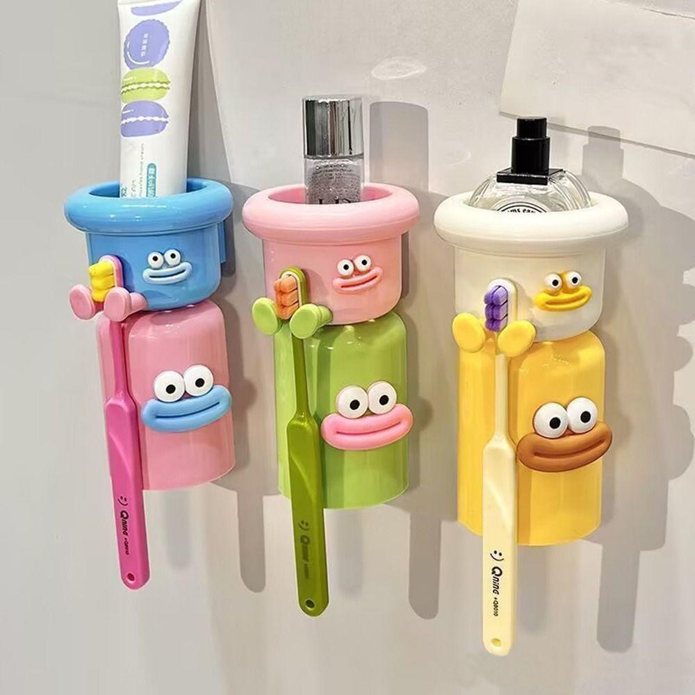 Magnetic Toothbrush Cup Punch-Free Home Storage Toothbrush Holder Wall Mounted Upside Down Toothbrush Holder
