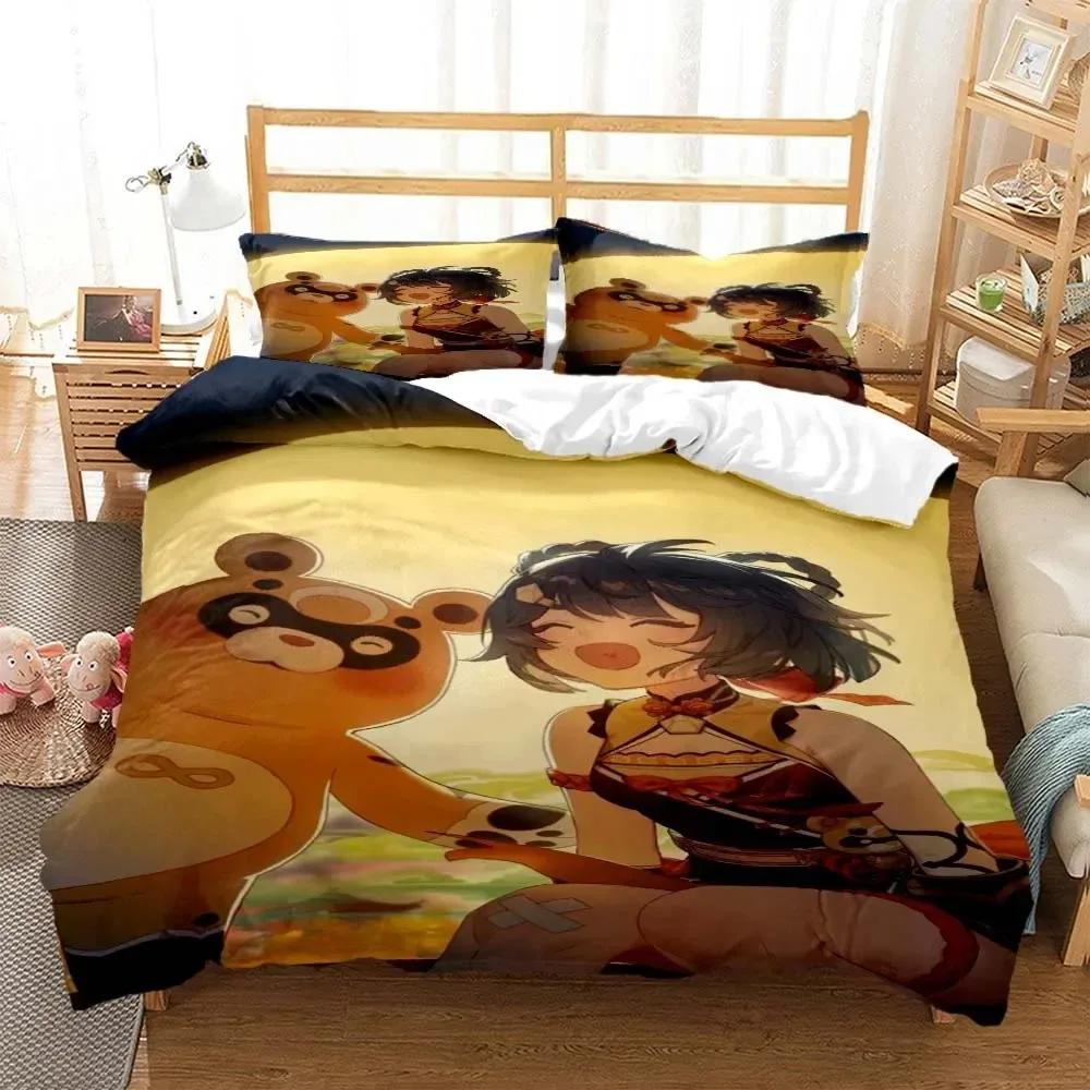 Genshin Impact Digital Print Polyester Bedding Sets Child Kids Covers Boys Bed Set For Teens Bedding Set