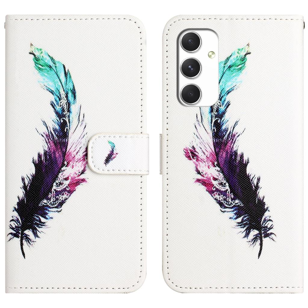 For Samsung Galaxy A16 5G/A16 4G Case Pattern Print PU Leather Wallet Phone Cover Cross Texture