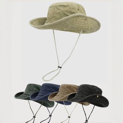 1PC Solid Color Wide-brimmed Fisherman Hat Casual Sports Sun Hat Adjustable Fisherman Hat Outdoor Sports Gift