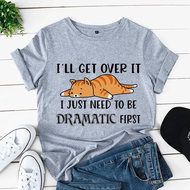

Sleepy Lazy Ginger Cat Print Unisex Clothing Dramatic Funny TShirts KittensCartoon Tees Vintage Tops Unisex New Trend Tshirts S