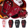 Gothic Jewelry Box Coffin Shaped Multi-Compartment Organizer Trinkets Storage Display Halloween Gift Packaging Box Portable