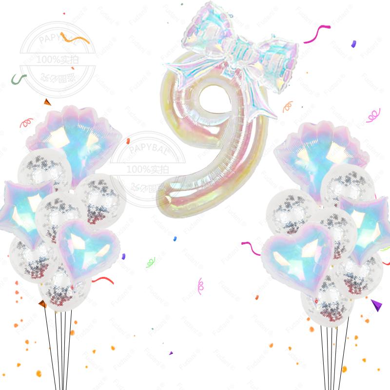 

18Pcs Colorful Butterfly Love Pentagram Aluminum Foil Balloon Used for Mermaid Theme Birthday Rainbow Party Wedding Shower Decor As The Picture