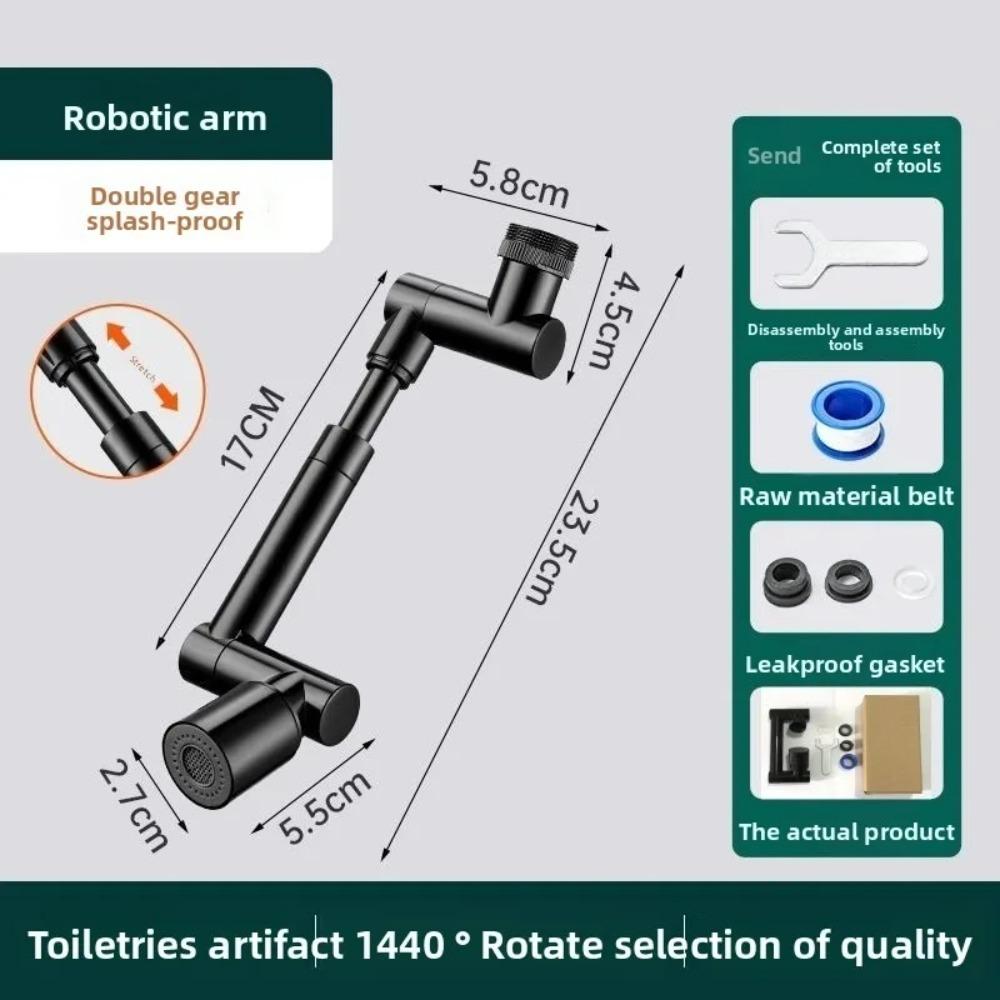 Tap Splash-proof Bubbler Faucet Filter Nozzle Tap Saving Water Extender 1440°Kitchen Scalable Metal Faucet Aerator Bathroom New