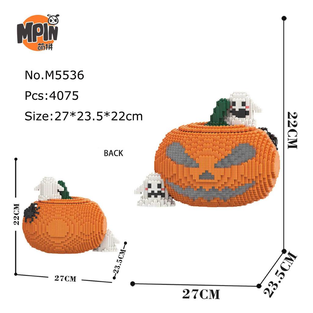 Kreatives Halloween Geist Kürbis Skelett Bär 3D Puzzle Bausteine Montage Ziegel Bauspielzeug für Heimdekoration