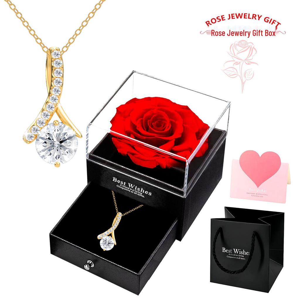 Charming Micro-Inlaid Diamond Pendant Necklace – Fresh, Lovely, and Fashionable Bone Chain
