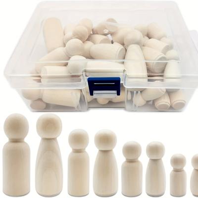 50 adet/kutu Boyalı Ahşap Şekil Ahşap Mandal Bebek 35-65mm Ahşap Dekoratif DIY Bebek Insanlar Sanat El Sanatları Ahşap Mandal Bebek