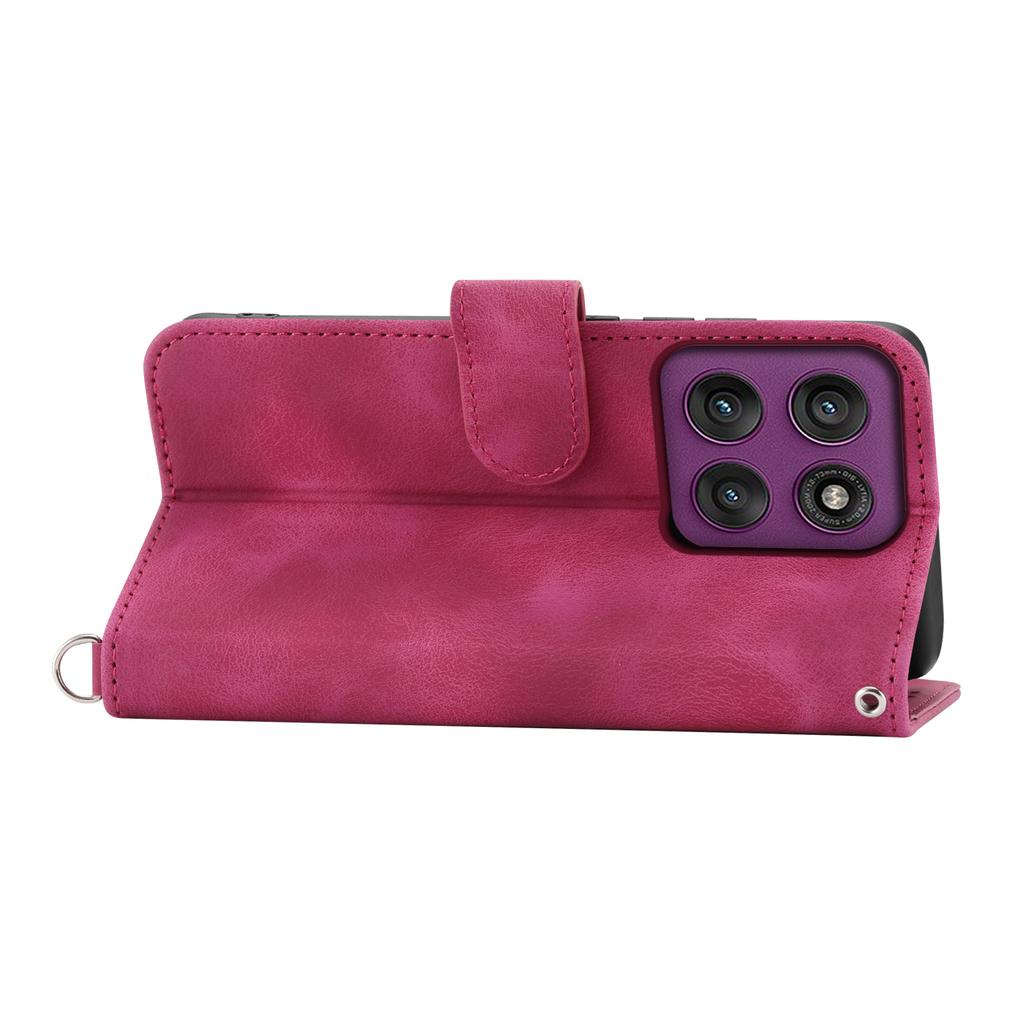 For Motorola Edge 60 Pro 5G Case Flower Pattern PU Leather Wallet Phone Cover with Strap