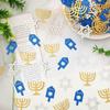 Whaline 300Pcs Hanukkah Table Confetti Menorah Star Dreidel Shaped Glitter Confetti Blue Gold Silver Table Centerpiece For Chanukah Party Decoration