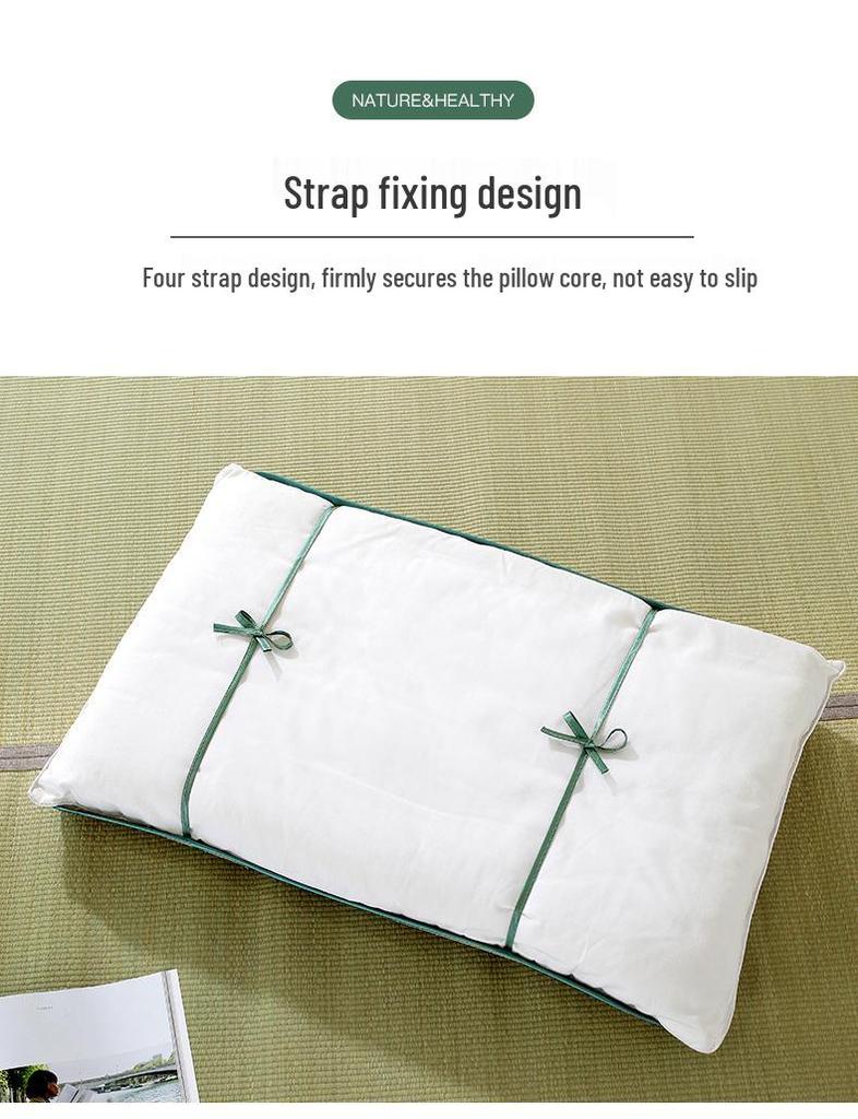 Natural Cooling Rush Straw Pillow Mat Set with Pillowcase - Summer Single Person Mat