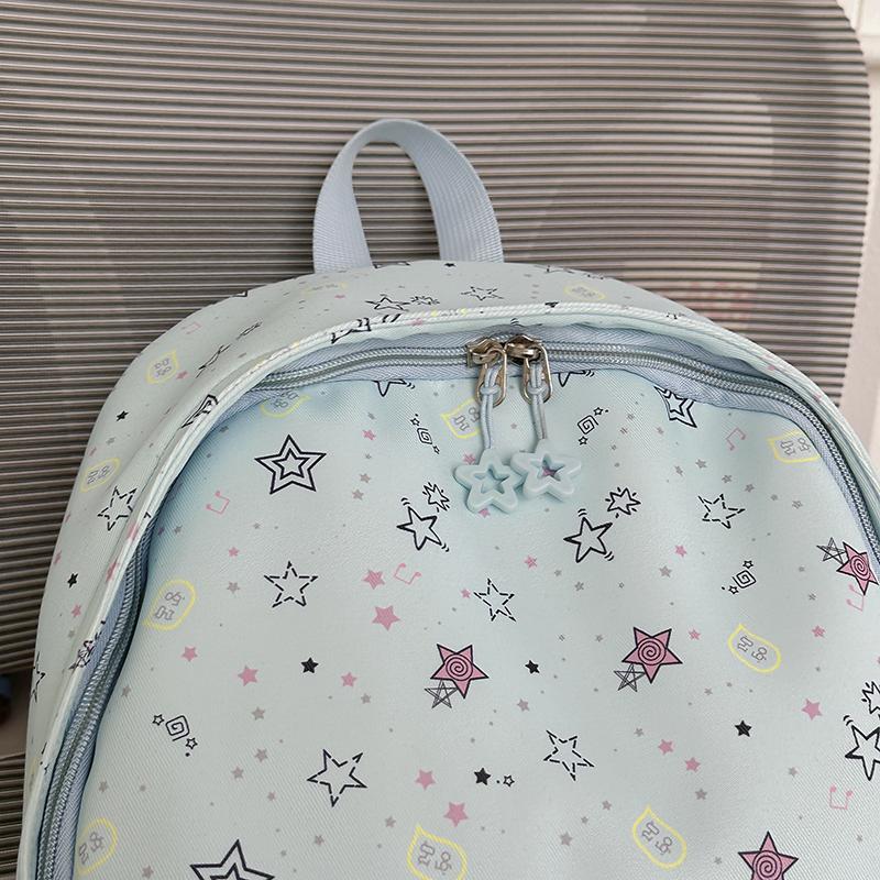 Star Print Women's Backpack Large Capacity Student Schoolbag