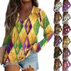 Ladies' Carnival Printed Fashion Shoulder Long Sleeve T-shirt Casual Top