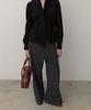 320SHOWROOM Layer Skirt Wide Slacks Charcoal