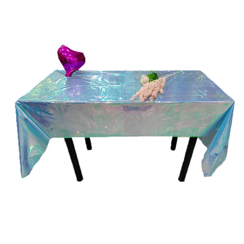 Iridescent Rainbow Plastic Tablecloth for Christmas or Birthday Parties