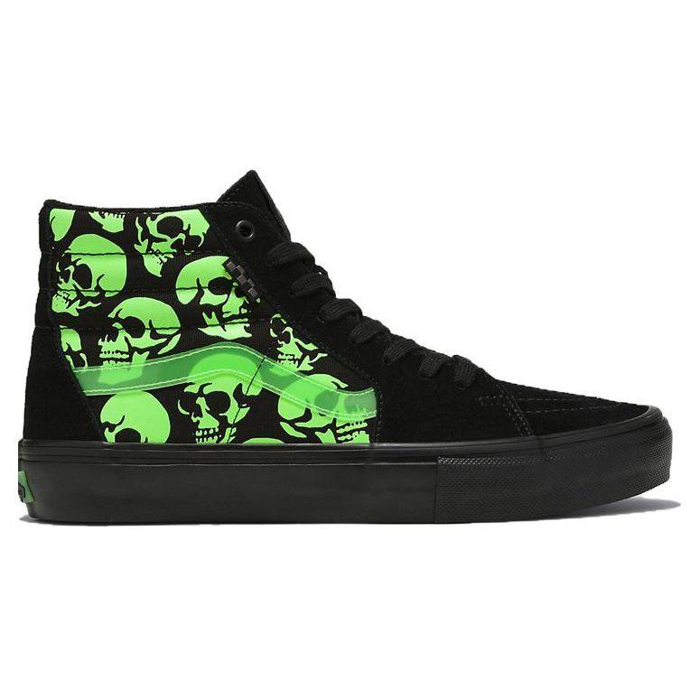 Vans Skate Sk8-Hi Glow Skulls Unisex Sneakers Black Green VN0A5FCC5QW