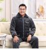 YUZHAOLIN Men's Winter Thickened Three-Layer Quilted Coral Fleece Pajama Set