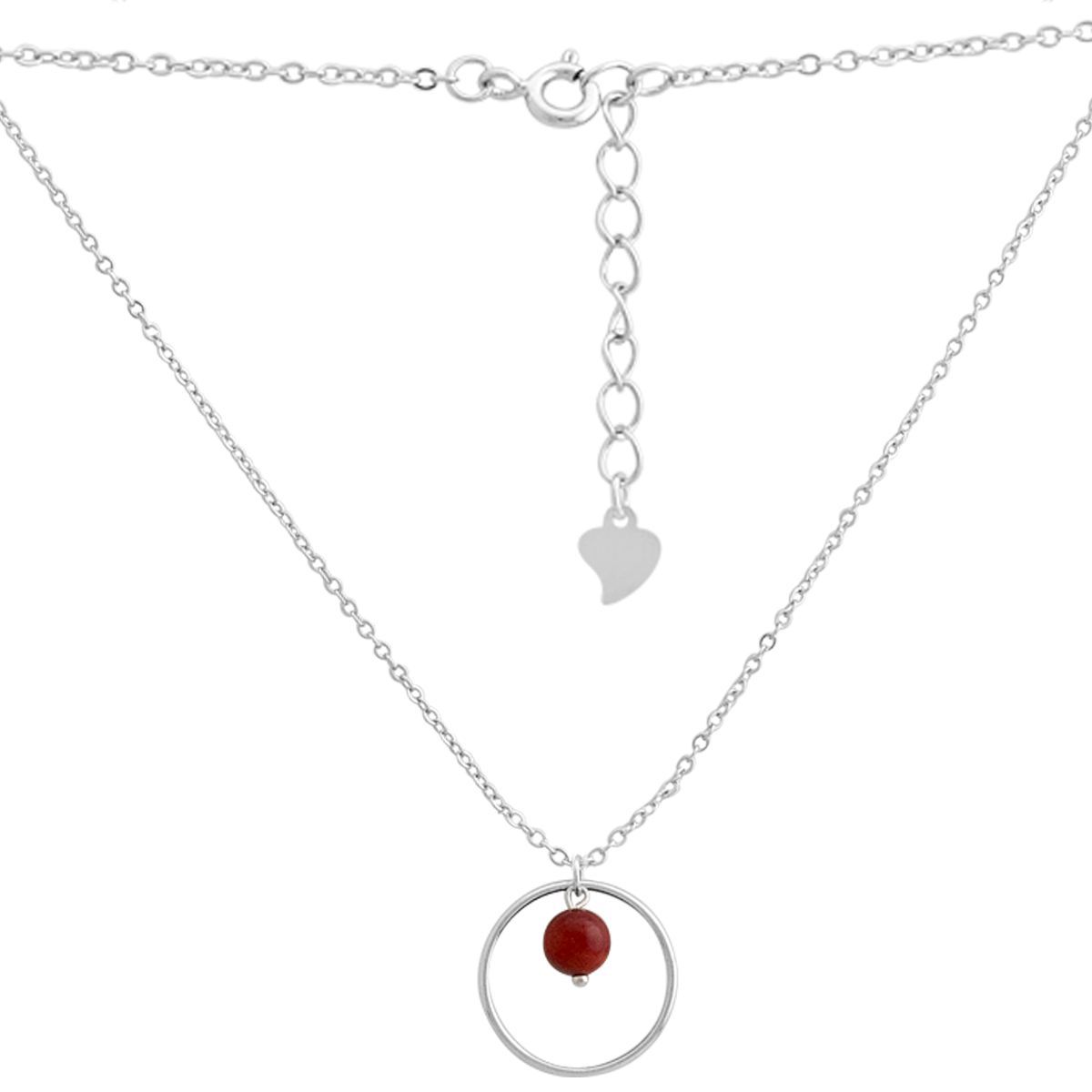 Collier en argent avec corail, poids du produit 2,85 g (2145622) 41-45cm rouge