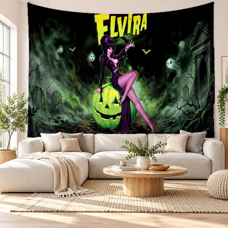 Elvira Mistress of the Dark Wall Tapestry Home Decor Hanging Cloth Art Background Tapestry for Bedroom