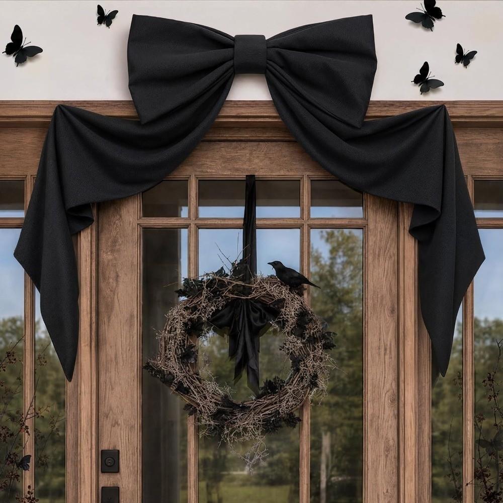 Elegant Large Christmas Bowknot Solid Color Creative Xmas Tree Topper Bows Reusable 60x120cm Christmas Decorative Bow