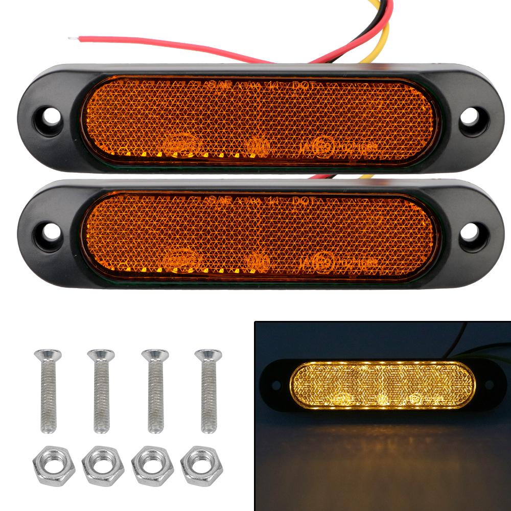 

12В 24В Фонари для грузовиков Позиционный Габаритный Светодиодный Боковой Маркерный Фонарь для Прицепа Стробоскоп Поворотник Предупреждающий Индикатор Аксессуары для Каравана Автодома Автомобиля 3500K жёлтый