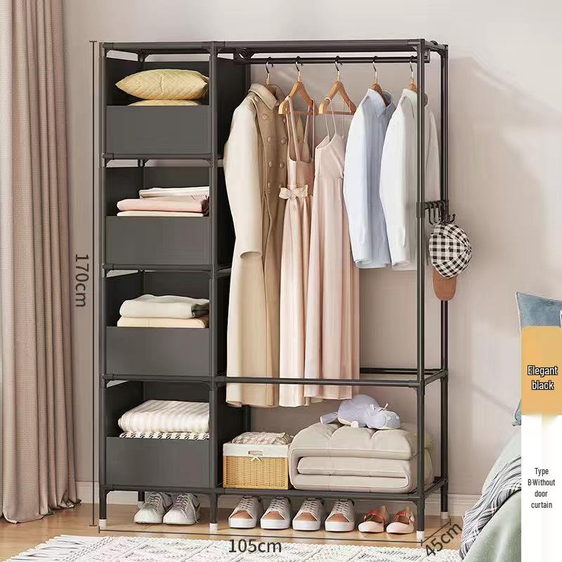 Thickened Multifunctional Storage Rack: Bookcase, Wardrobe, and Toy Organizer with Dustproof, Detachable Design.