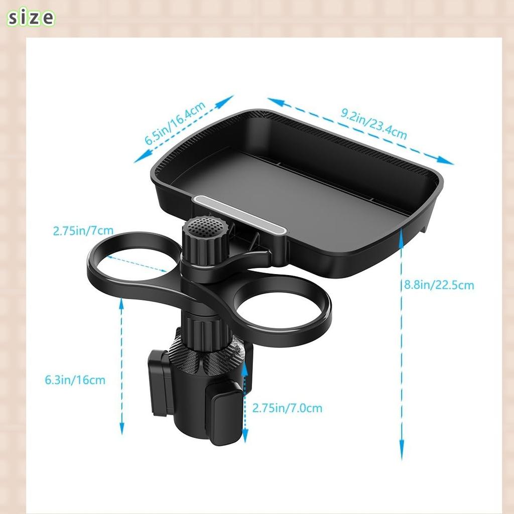 sazanore Car Drink Cup Passenger Seat Rotating Smartphone Stand Tray Holder, Holder, Table, (Black) [Item]