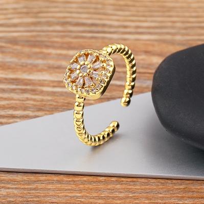 

Nidin New Luxury Shine Zircon 4 Colors Open Adjustable Rings For Woman Fashion Finger Jewelry Wedding Party Girl s Sexy Gifts белый