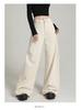 Women's High-Waisted Wide-Leg White Jeans - 2025 Autumn Collection, Loose Fit, Floor-Length, Slimming Casual Style