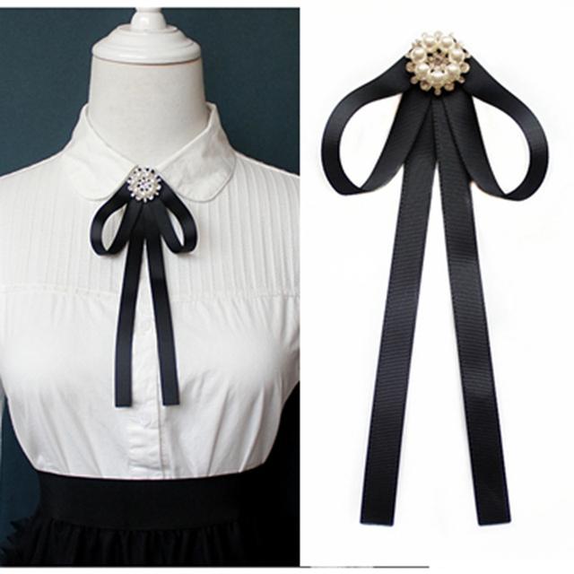 'S Floating Tie Shirt Decoration Pin Flower Bow Pearl Bow Tie Detachable Collar For Women Jewelry AccessoriesFlower Jewelry