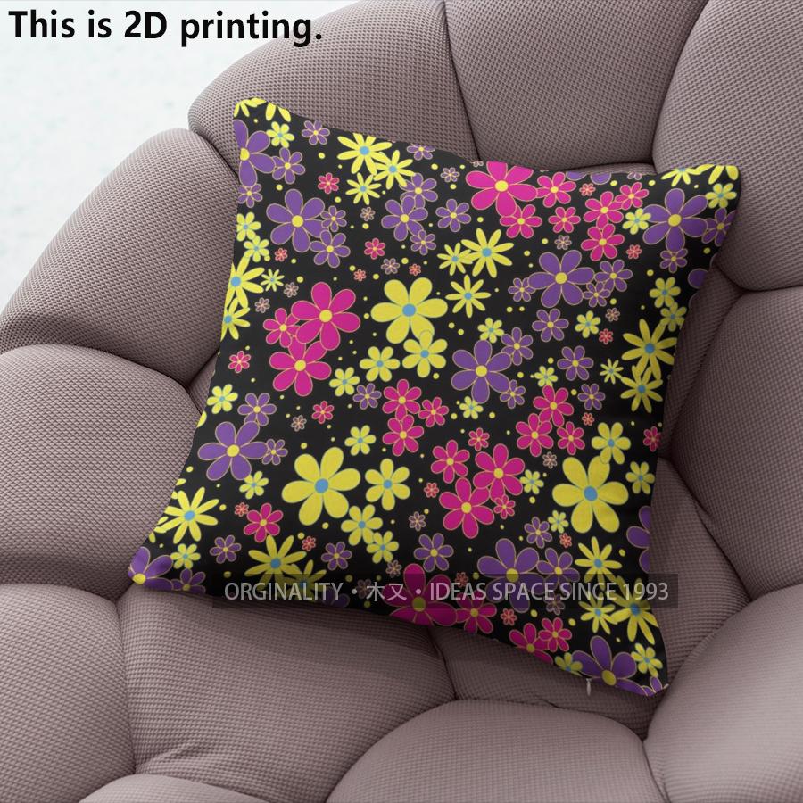 Bohemian Style Floral Digital Print Pillow Covers Pattern Cushion Cover Suitable For Sofa Bedroom Car Pillow Cover