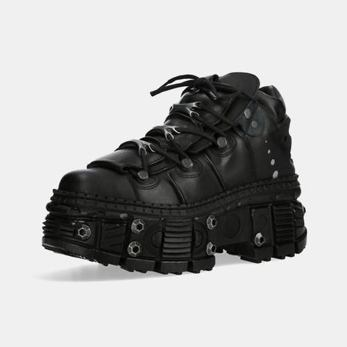 Fashion Retro Rock Shoes For Both Men And Women 2024 New Dark Punk Leather Shoes Metal Niche Low Top Platform Shoes For Women